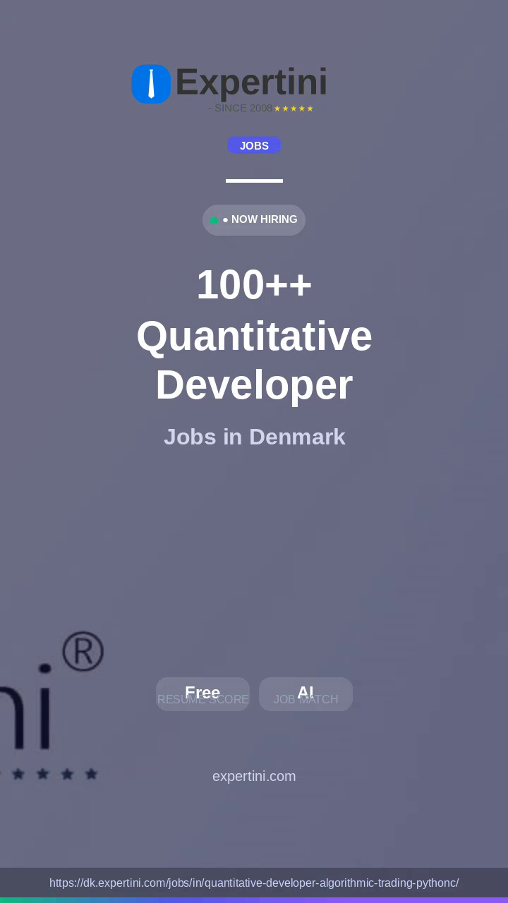 116+ Quantitative Developer Algorithmic Trading Pythonc Jobs in Denmark — Top Companies Hiring September 2026